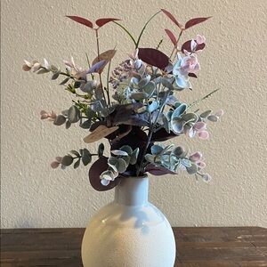 Chic Faux Floral Display in Cream Vase